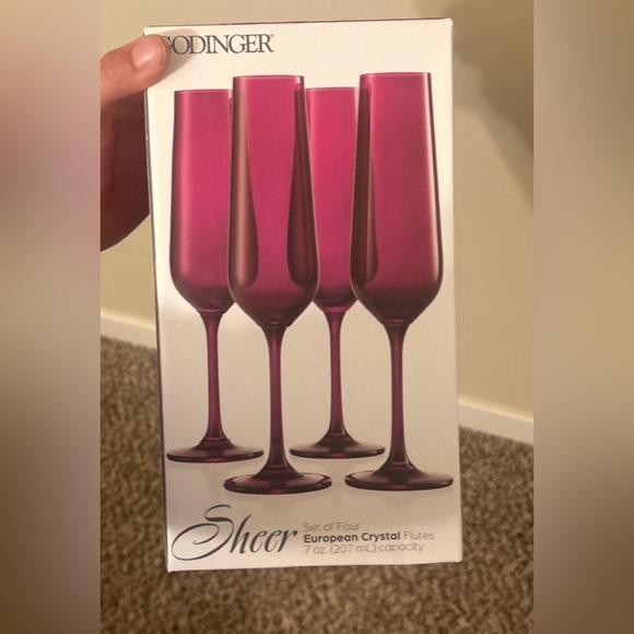 Godinger Champagne Glasses, Stemmed Champagne Flutes, Champagne Glass Set - Picture 1 of 3